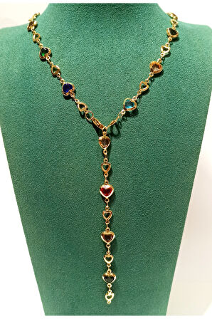 Monalisa Home  Lüks Figürlü Gösterişli Renkli Taşlı Y Kolye