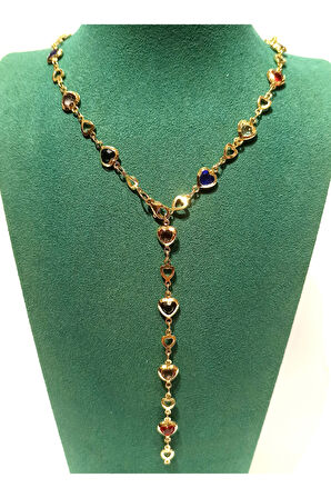 Monalisa Home  Lüks Figürlü Gösterişli Renkli Taşlı Y Kolye