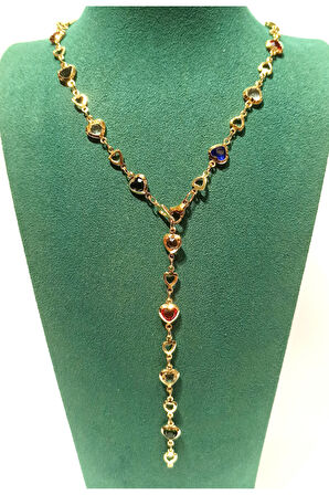 Monalisa Home  Lüks Figürlü Gösterişli Renkli Taşlı Y Kolye