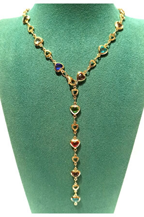 Monalisa Home  Lüks Figürlü Gösterişli Renkli Taşlı Y Kolye