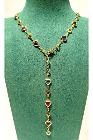 Monalisa Home  Lüks Figürlü Gösterişli Renkli Taşlı Y Kolye