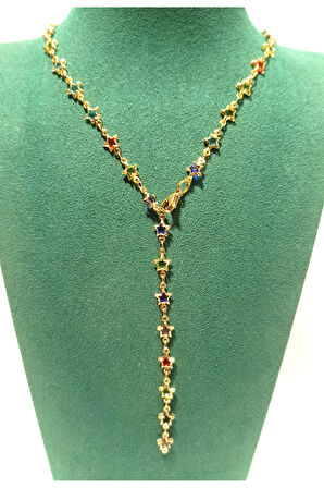 Monalisa Home  Lüks Figürlü Gösterişli Renkli Taşlı Y Kolye