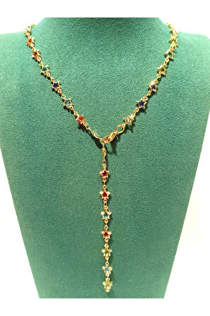 Monalisa Home  Lüks Figürlü Gösterişli Renkli Taşlı Y Kolye