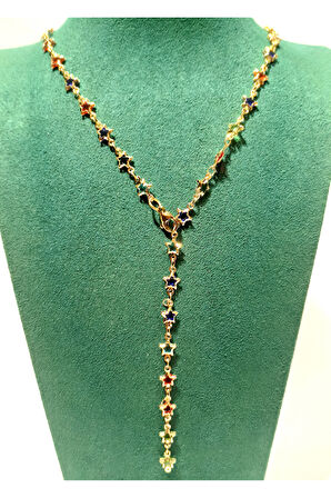 Monalisa Home  Lüks Figürlü Gösterişli Renkli Taşlı Y Kolye