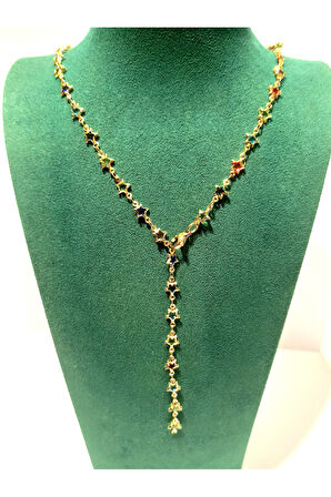 Monalisa Home  Lüks Figürlü Gösterişli Renkli Taşlı Y Kolye