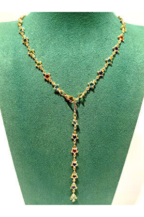 Monalisa Home  Lüks Figürlü Gösterişli Renkli Taşlı Y Kolye