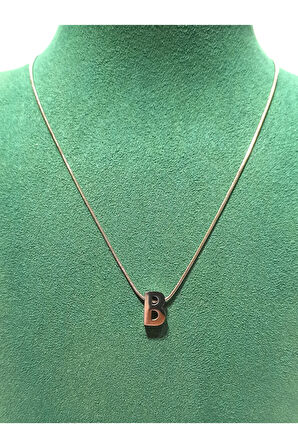 Monalisa Home Gümüş Renk Lüks Figürlü Gösterişli  ''B'' Harfi Kolye
