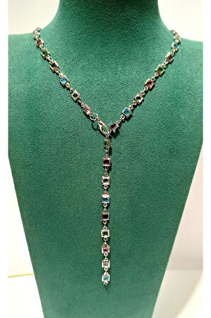 Monalisa Home Renkli Lüks Figürlü Gösterişli   Çelik Y Kolye