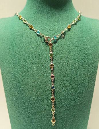 Monalisa Home Renkli Lüks Figürlü Gösterişli   Çelik Y Kolye