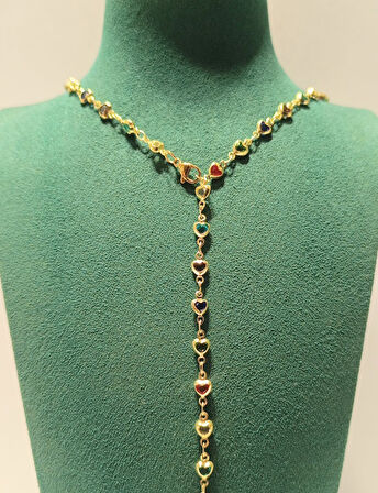 Monalisa Home Renkli Lüks Figürlü Gösterişli   Çelik Y Kolye