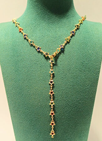 Monalisa Home Renkli Lüks Figürlü Gösterişli   Çelik Y Kolye