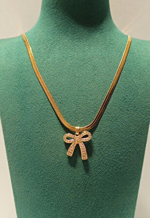 Monalisa Home Gold Renk Lüks Gösterişli Figürlü Çelik Kolye