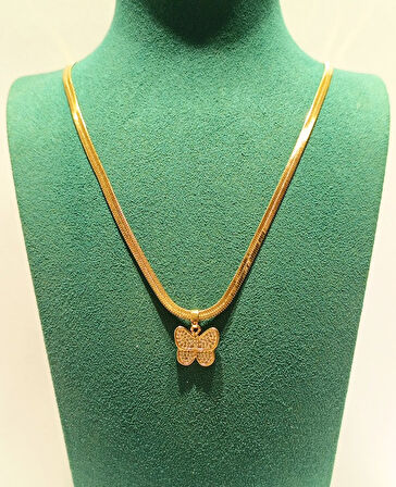 Monalisa Home Gold Renk Lüks Gösterişli Figürlü Çelik Kolye