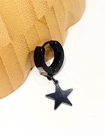 Monalisa Home Çelik Siyah Figürlü Unisex Küpe