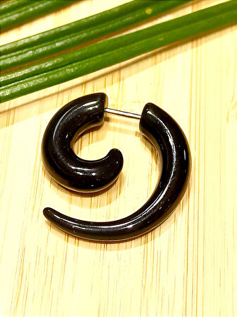 Monalisa Home Çelik Siyah Figürlü Unisex Küpe