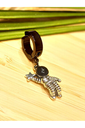 Monalisa Home Çelik Siyah Figürlü Unisex Küpe