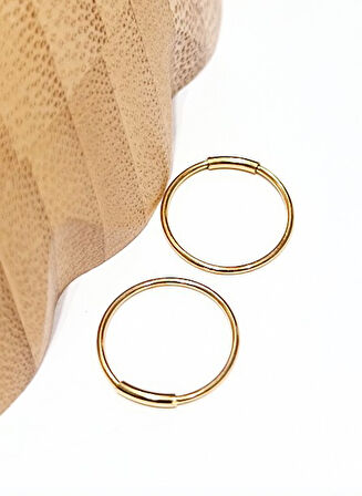 Monalisa Home Sarı Renk  Halka Unisex Çelik Küpe