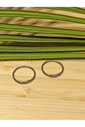 Monalisa Home Gümüş Renk  Halka Unisex Çelik Küpe