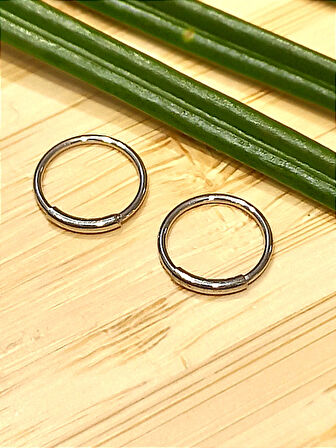 Monalisa Home Gümüş Renk  Halka Unisex Çelik Küpe