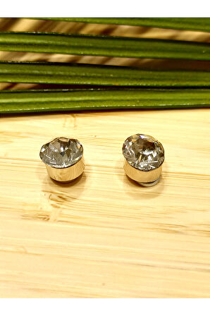 Monalisa Home Pırlanta  Mıknatıslı  (Delik olmayan Kulaklar İçin)  Unisex Çelik Küpe