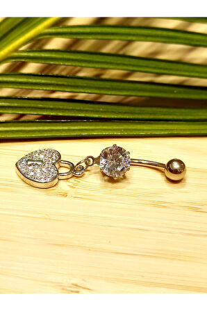 Monalisa Home Gümüş Renk Taşlı Göbek Pirsıng