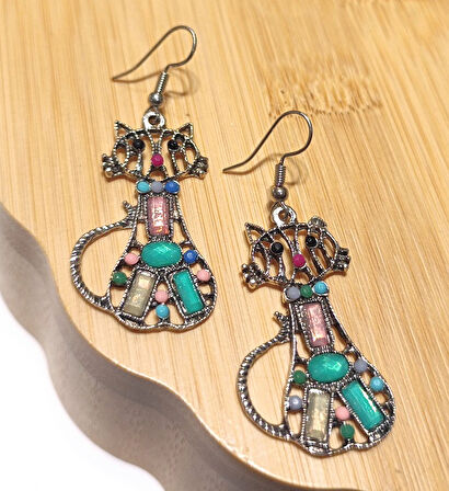 Monalisa Home Lüks Renkli Figürlü Otantik Küpe