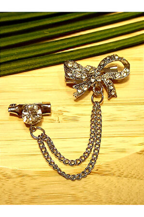 Monalisa Home Lüks Tasarım Taşlı Yaka İğnesi