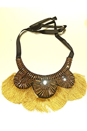 Monalisa Home Lüks Tasarım Taşlı Geleneksel Boyun Sarkaçlı Kolye