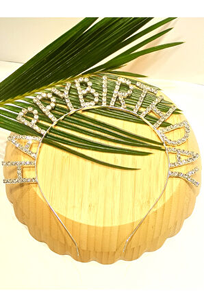 Monalisa Home Taşlı HAPPY BIRTHDAY Yazılı Doğum Günü  Taçı