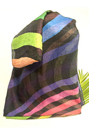 Monalisa Home 90x90 Lüks Figürlü Gösterişli Dökümlü Eşarp