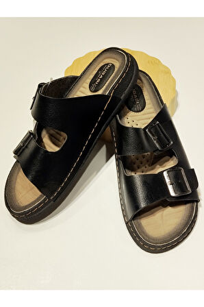 Monalisa Home 40 Numara Siyah Renkli Figürlü Gösterişli Terlik