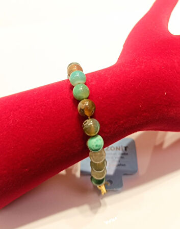 Monalisa Home Lüks Renkli Amazonit Taş Figürlü Bileklik