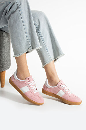 Pudra Krep Renk Taban Günlük Kadın Sneaker