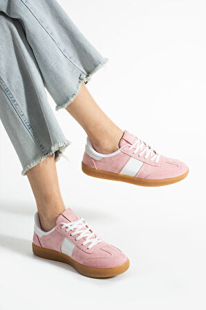 Pudra Krep Renk Taban Günlük Kadın Sneaker