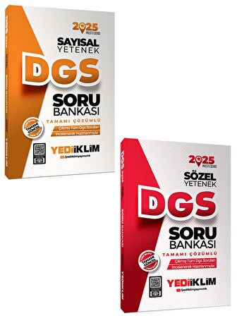 2025 DGS Sayısal Sözel Yetenek Tamamı Çözümlü Soru Bankası Seti