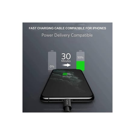 Horizontal 20W Type C to Lightning iPhone iPad Hızlı Şarj ve Data Kablosu Space Gray BRT (2 Metre)