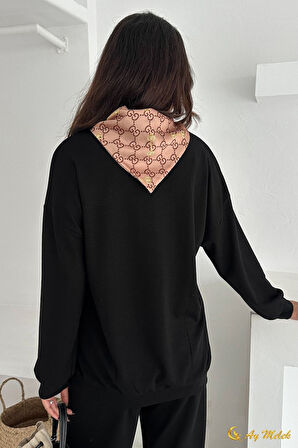 Kadın Modal Takım (HEDİYE Fular Aksesuarlı) Geniş Paça Spor Alt Üst Takım