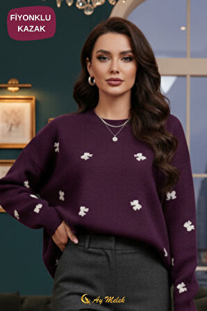 Kadın Triko Kazak Yumuşak Dokulu Bisiklet Yaka Kazak