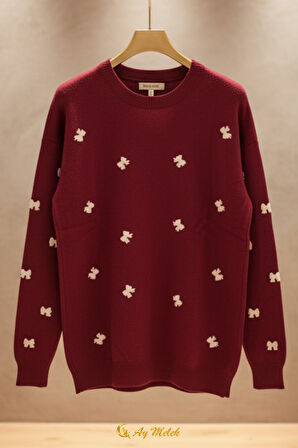 Kadın Triko Kazak Yumuşak Dokulu Bisiklet Yaka Kazak