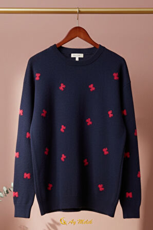 Kadın Triko Kazak Yumuşak Dokulu Bisiklet Yaka Kazak