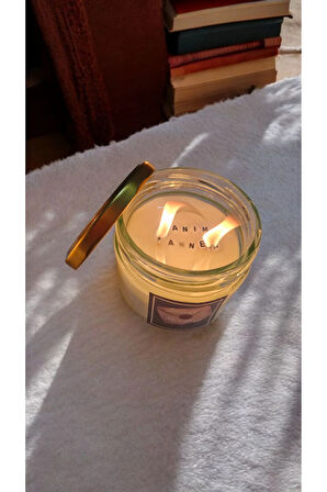 Canım Annem Gizli Mesajlı Anneler Günü Lavanta Kokulu %100 Doğal Soya Mum (sarı kapak)