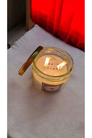 Canım Annem Gizli Mesajlı Anneler Günü Lavanta Kokulu %100 Doğal Soya Mum (sarı kapak)