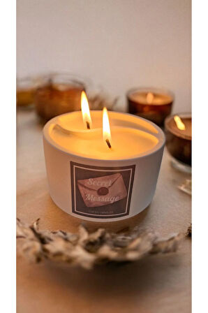 Seni Seviyorum Gizli Mesajlı Yin Yang Lavanta Kokulu %100 Doğal Soya Mum