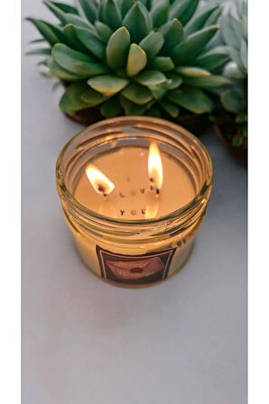 Seni Seviyorum Gizli Mesajlı Lavanta Kokulu %100 Doğal Soya Mum (sarı kapaklı)