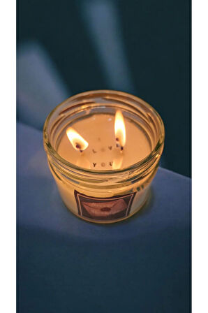 Seni Seviyorum Gizli Mesajlı Lavanta Kokulu %100 Doğal Soya Mum (sarı kapaklı)