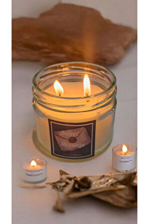 Seni Seviyorum Gizli Mesajlı Lavanta Kokulu %100 Doğal Soya Mum (sarı kapaklı)