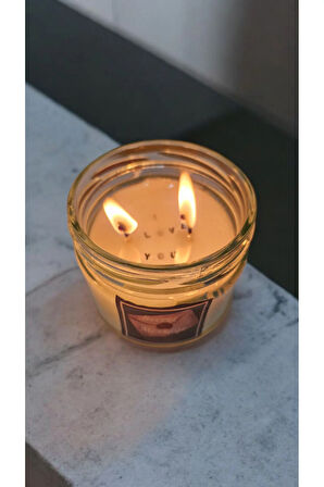 Seni Seviyorum Gizli Mesajlı Lavanta Kokulu %100 Doğal Soya Mum (sarı kapaklı)