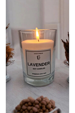 Cam Bardakta Lavanta Kokulu %100 Doğal Soya Mum (6 cm)