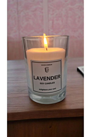 Cam Bardakta Lavanta Kokulu %100 Doğal Soya Mum (6 cm)