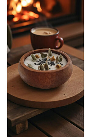 Mistik Ortam (Adaçayı, Üzerlik Otu, Defne Yaprağı, Çörek Otu) Doğal Soya Wax Mum 9 cm